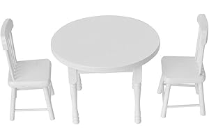 ZERODIS 1:12 domek dla lalek mini stół akcesoria do krzeseł 3 szt. zestaw symulacja drewniany domek dla lalek miniaturowe meble rekwizyty fotograficzne dla małych dzieci