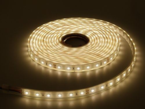 AMDUDU Flexible LED Strip Light Lamp 5M/16.4Ft DC24V SMD2835 IP68,LED Strip Light Kit String Light 300LEDs, Ideal for Using for Spa Light, Homes, Kitchen, Decor Xmas Tree,Bar(Warm White3000K-Waterproof)