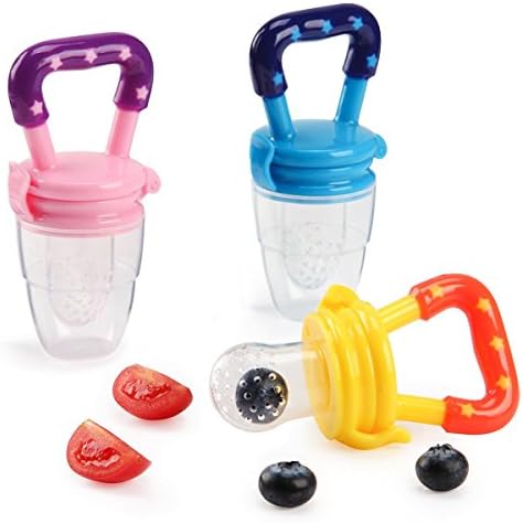Swesy Baby Silicone Fruit Vegetable Feeder Pacifier Nibbler Gum Teether for Toddlers (M, 3 color)