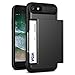 Produktbild iPhone 8 Hülle,iPhone 7 Hülle, VRS Design® Schutzhülle [Schwarz] Schlagfesten Case Kratzfeste Stoßsichere Handyhülle Halbautomatik Schiebetür mit Kartenfach [New Damda Glide] für Apple iPhone 7 / iPhone 8