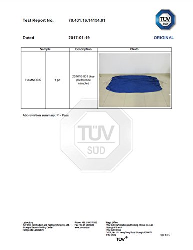 Kronenburg Hängematte Mehrpersonen 210 x 150 cm, Belastbarkeit bis 300 kg TÜV SÜD geprüft, Blau - 8