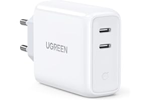 UGREEN 36W Caricatore Doppio USB C Power Delivery 3.0, Caricabatterie USB C Doppio 18W, Comaptibile iPhone 14/13/12/11, Google Pixel 7/6a, iPad Pro/Air/Mini, Galaxy S23/S22/S21+/S20FE, ecc