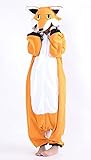 Aivtalk Erwachsene Tier Kostüme Pyjamas Jumpsuit Onesie Fuchs Cosplay Kostüm Flanell Cosplay Schlafanzug für Karneval Ostern Halloween Weihnacht Orange XL - 
