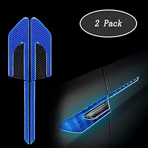 Allure Auto Car Side High Intensity Reflective Bumper Fender Safety Warning Sticker Night Visibility(Blue) for Kia Sonet