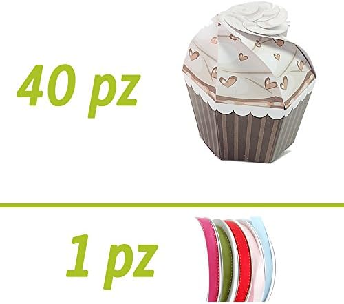 Splitting DIY Wedding Favours Kit | Various Events | Taupe Cupcake Box | Pack of 40 | 50 MT of Free Tape