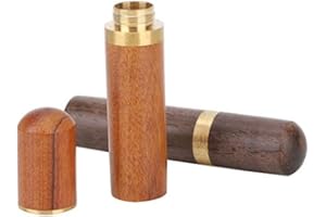 SHEENS 2 Pcs Main Tube De Stockage des Aiguilles À Coudre, Boîte en Aiguille À Main De Ménage Aiguille en Bois De ébène Palissandre Boîte pour Artisanat en Cuir[Ébène + Palissandre] Rangement