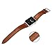 Price comparison product image JISONCASE 42mm Replacement Bracelet Strap Soft Faux Leather Wrist Band for Apple Watch 42mm Series 1 2 and 3 2015 2016 2017, 44mm Series 4 2018 All Models, Dark Tan (JS-AW4-20M28)