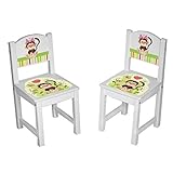 Kinder Stühle Tisch Kindersitzgruppe Kinderstühle massiv Holz Tiere Affe grün Größe 2 Stühle