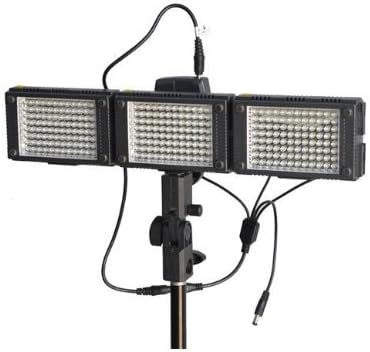 HDV-Z96 LED Dimmable Video camera Light (3pcs) + support Stand + Sony battery plate + 1x4 DC Power cable