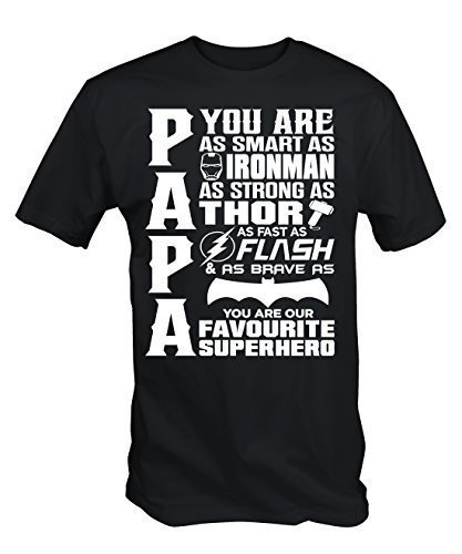 Papa Superheld T-Shirt - Schwarz, Medium Papa Superheld T-Shirt - Schwarz, Medium