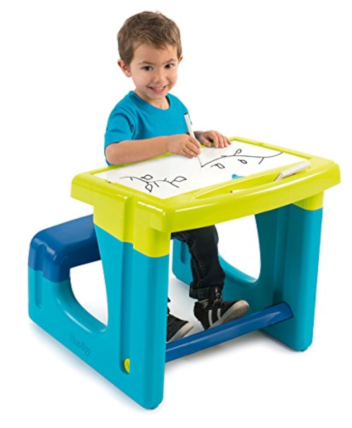 Magnetique Craie 2 Feutres Et 6 Craies Inclus 420101 Bleu Smoby Bureau Petit Ecolier Ardoise Double Face Cuisine Maison Ameublement Et Decoration