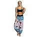 Produktbild HWTOP Hosen Yogahosen Herren Damen Sporthose Pumphose Männer Frauen Haremshose Freizeit Trouser Lose Hippy Yoga Hose Baggy Boho Aladdin Pants Breite Beinhosen, Blau