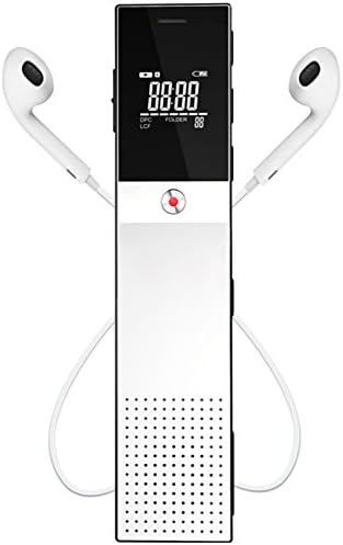 Digital Voice Recorder, 8GB 1536Kbps USB Sound Audio Recorder Multifunctional Portable Rechargeable HD Recording Dictaphone Voice Activated/Noise Cancelling/Double Microphone/LCD Screen/Plug and Play, Digital Audio MP3 Player With Headphones for Meeting, Class, Lectures, Conferences, Interviews - Black