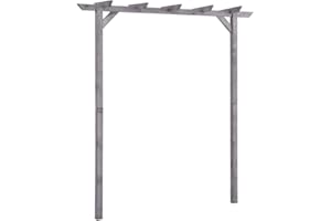 PURADAY Pergolato da Giardino Grigio 200x40x205 cm in Legno di Pino Impregnato Pergola Cortile Forma Base Stabile Piante Rampicanti Decorazione della Terrazza Zona di Riposo Assemblaggio è Semplice