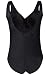 HASIDING Women's Waist Minimizer Sexy V-neck One Piece Swimwear Swimsuit Black Size 2XL