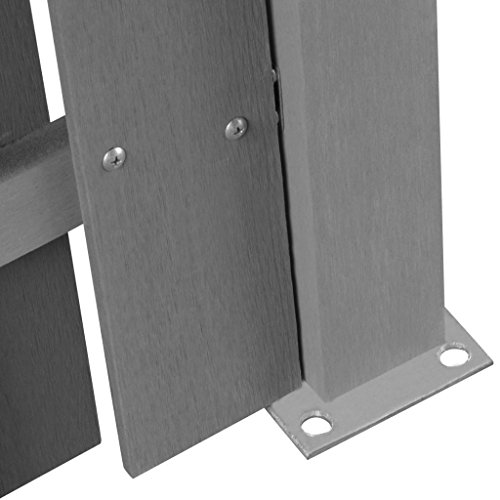vidaXL WPC Gartenzaun Sichtschutzzaun Windschutz Zaun + Pfostenträger quadratisch Grau - 4