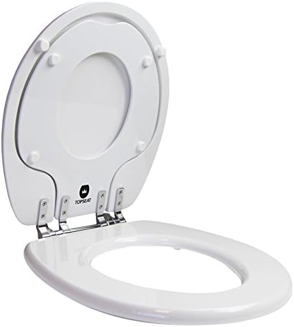 Topseat 6TSTR9999CP 000 TinyHiney Elongated Toilet Seat with Metal Hinges, White, Round