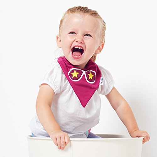 Lovjoy Bandana Geifer Baby Lässig Sommer Lätzchen (7er Pack) – Multicolor Super Absorbent & Soft für ultimativen Komfort mit Druckknöpfen – abwaschbar – Wasserdicht vlies Auskleidung für 0-3 Jahre – Netter Baby-Geschenk für Jungen und Mädchen - 5
