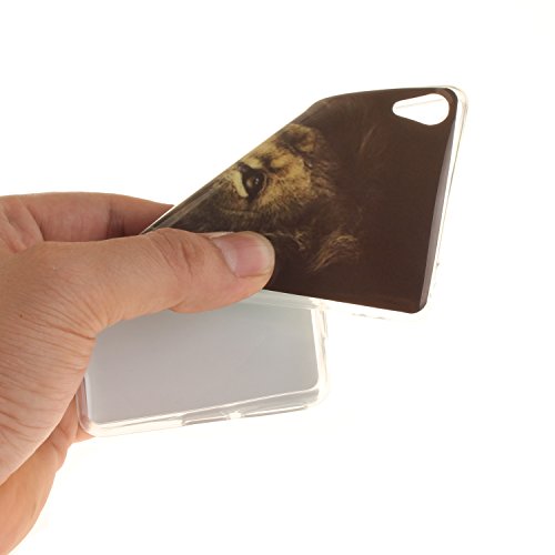Sony XA Hülle, Xperia XA Hülle Case, Cozy Hut Sony Xperia XA Hülle TPU Case Schutzhülle Silikon Crystal Clear Case Sony Xperia XA (5 Zoll) Hülle Case Cover Ultra-Transparente Flexible TPU Bumper Handy Tasche Case Cover Etui Hülle mit Anti-Rutsch Kratzfest – Löwe - 6