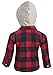Baby boys Red And Black Checked Hooded Shirt With Dinosaur Design (12-18 Months)