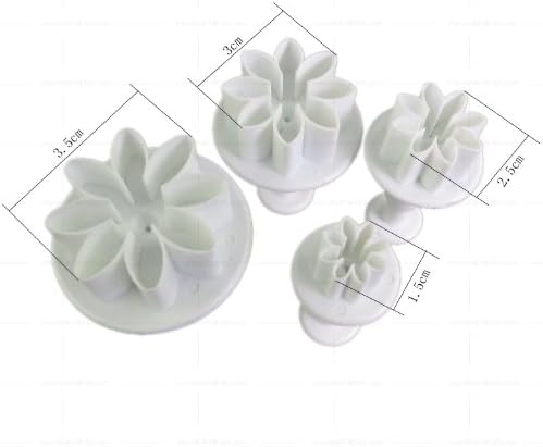 4 x Sugarcraft Paste Daisy flower Plunger Cutter Cake Decorating (Daisy flower)