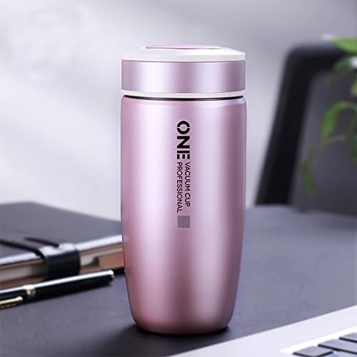 QILEYIN QLY015 400ml Thermos Flask, Mini Portable Travel Mug, Insulated Stainless Steel Vacuum Flask Water Bottle, Elegant Iphone Metal Color Design (Rose gold)