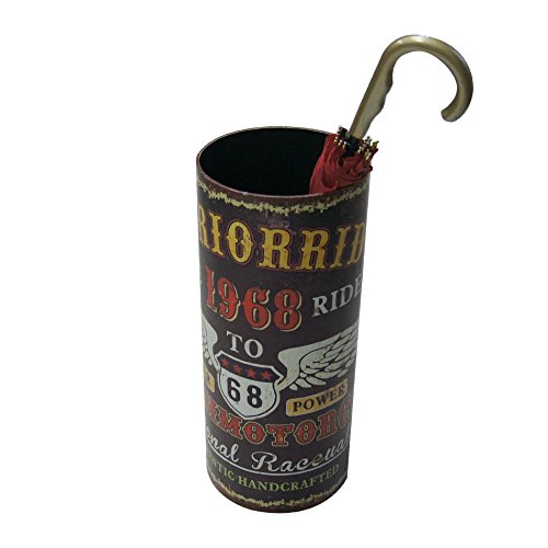 Mobili Rebecca® Regenschirmständer Schirmhalter Ständer Mdf Canvas Braun Vintage Wohnkultur (Cod. RE4831)