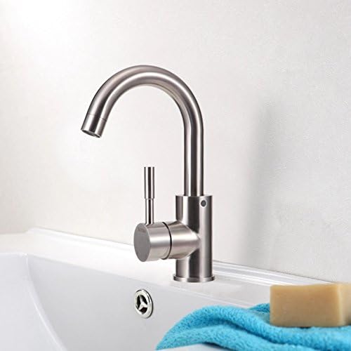 WINZSC 304 stainless steel basin faucet Xiaoman waist basin basin faucet brushed hot and cold wash wash faucet lo3