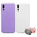 Produktbild 2X Handy Silikonhülle für Huawei P20 Pro, Stoßfest Schutz Tasche Weich TPU Gel Bumper Etui Dünn Cover Case (Hellviolett Weiß) Kratzfest Anti Fingerabdruck, mit 2 Tier Kable