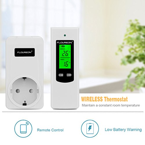 Floureon TS-808 Wireless Steckerthermostat RF Stecker Thermostat Temperaturregler Temperatur Regler Controller - 3