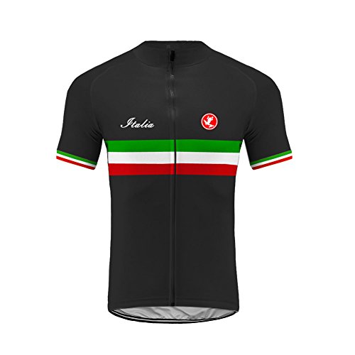 Uglyfrog Herren Outdoor Italienische Flagge Design Sport MTB Fahrradbekleidung Fahrradtrikot Radsport Kurzarmtrikot Radfahren Trikot