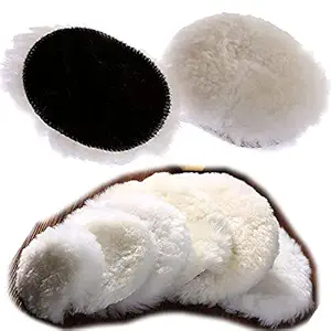 DIY Crafts Scratch Remower Glass Windshield Polishing Pad Wool Polishing Bonnet Car Polishing Pad Polish Waxing Polishing Buffing Side Self Adhesive Backer Pad (5 Pcs, 4