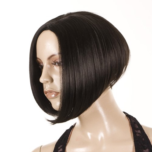 Hair By MissTresses Vicky Victoria Beckham Posh Spice Inverted Bob Style Wig, Black