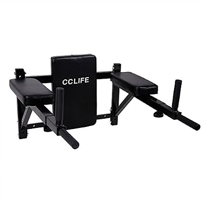 CCLIFE Barre Traction à Dips Fixation Murale Poignées Extensibles Barre de Traction a dips Barre de Traction Multifonction