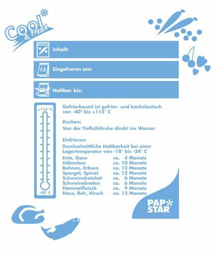 12×24 Gefrierbeutel, LLDPE 10 l 60 cm x 40 cm in Faltschachtel, 35 my - 3