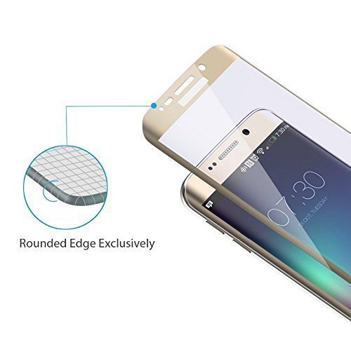 Samsung Galaxy S7 EDGE SILVER CURVED FULL COVER COPERTURA COMPLETA COMPLETA temperato protetto contro le pallottole Armatura Vetro di protezione Armatura di pellicola di rivestimento Protezione di vetri in vetro di vetro duro Protezione di pellicola di fogli mobili Struttura in vetro