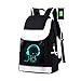 Produktbild BACKPACK Schultaschen für Teens Mädchen Jungen Unisex Anime Luminous Casual Daypack mit USB-Ladeanschluss Laptop-Tasche,Black-1