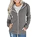 Produktbild DAY.LIN Top Kleidung Damen Mode Frauen Reißverschluss Langarm Sweatshirt Mantel Outwear Kapuzenjacke Mantel Langärmelige Kapuzenpullover mit Durchgehendem Reißverschluss für Damen (Grau, EU44 /2XL)