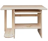 Höhe: 75 cm Schreibtisch Kiefer massiv Vollholz natur Junco 195 - Abmessung 75 x 103 x 57 cm
