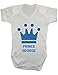 Personalised Prince Crown With Name Cute Custom Baby Onesie Vest