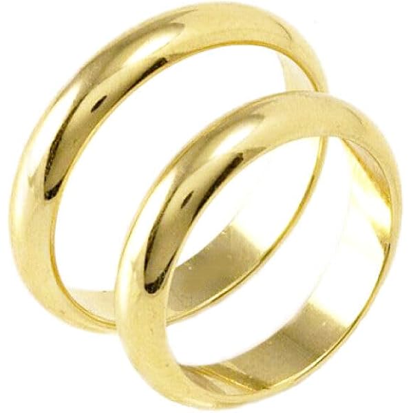 Fede Nuziale In Oro Giallo 9Ct A Forma Di D Con Motivo - Foto 5