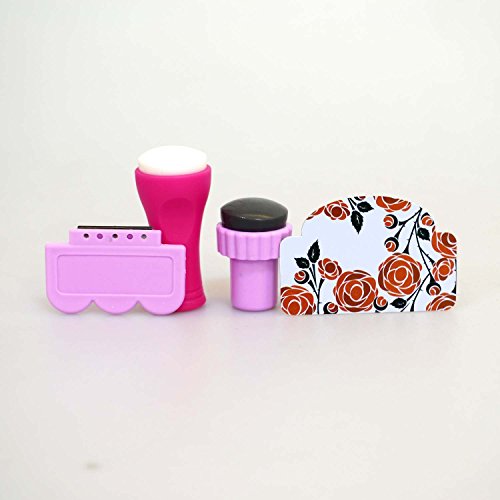 Nail Art Stamper & Scraper Set Tools Super Soft Squishy Silicon Stamper and Plastic Scraper