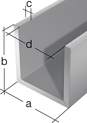 Preisvergleich Produktbild GAH Alberts U-Profil Alu Silberfarbig 1m 8x10x8mm