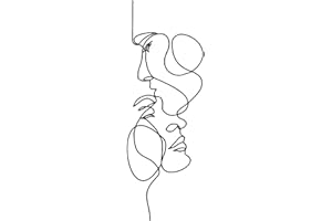 Mur Métallique Art Minimaliste Art Ligne Murale Abstraite Art Mural Fer Sculpture Murale Moderne Art Mural Décoration Salon Maison Salle de Bain Bureau Faciale Décoration (50x18cm)