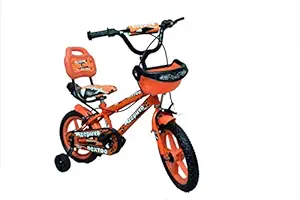 SPEED BIRD Kids 14T Iron Zephyr Sports Cycle with Water Bottle, Tubeless Wheels (Orange)