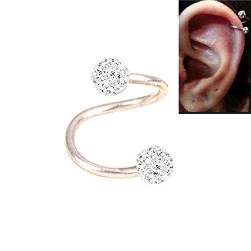 OOOUSE en Acier Chirurgical Helix Cartilage Cristal d'oreille à Tige Body Piercing Boucles d'oreilles 16 g par Thimmei