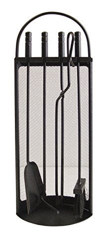 Imex El Zorro 10002 Kamin-Zubehörset, gebogenes Design, Gitter, 68 x 23 x 14 cm, Schwarz