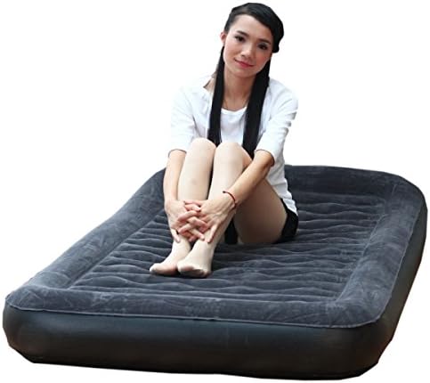 Qweas Outdoor Single Air Bed Inflatable Bed Casual Soft Personality Picnic Lightweight Hiking Puncture Lounge Flocking Best Air Bed ,Mattress(withoutPump)-S