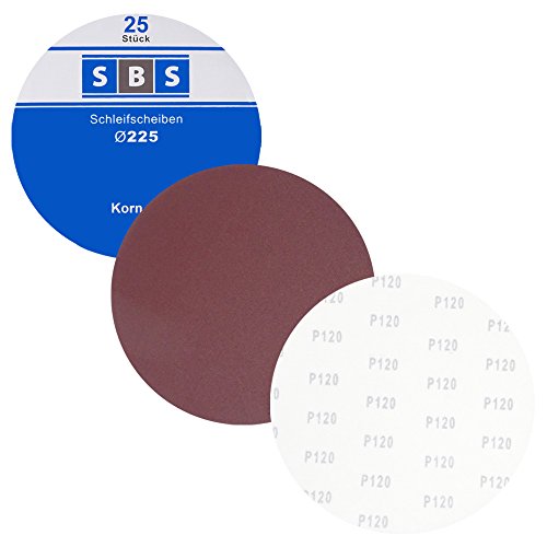 SBS Schleifscheiben Klett-Schleifpapier Ø 225 mm 25 Stück Korn 60 - 2