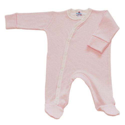 BabywearUK Pink stripe Cross body Sleep Suit - Newborn - British Made